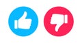 Like and Dislike vector flat Icons.