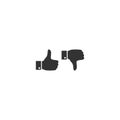 Like and dislike vector silhouette button. Royalty Free Stock Photo