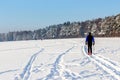 Man doing cross country skiing