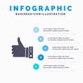 Like, Finger, Gesture, Hand, Thumbs, Up, Yes Solid Icon Infographics 5 Steps Presentation Background