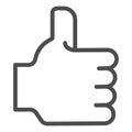 Like gesture line icon. Thumb up vector illustration isolated on white. Good hand gesture outline style design, designed Royalty Free Stock Photo