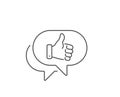 Like hand line icon. Thumbs up finger sign. Vector