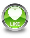 Like (heart icon) glossy green round button Royalty Free Stock Photo