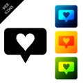 Like and heart icon isolated. Counter Notification Icon. Follower Insta. Set icons colorful square buttons Royalty Free Stock Photo