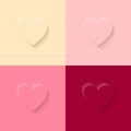 Love heart shape neumorphism 3d soft touch