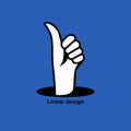 Like icon black line design. Thumb up symbol Royalty Free Stock Photo