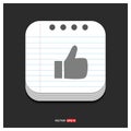 LIKE icon Gray icon on Notepad Style template Vector EPS 10 Free Royalty Free Stock Photo