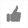 Like icon showing thumb up white background