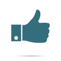 Like icon. Thumb up vector isolated. Modern simple flat thumb up sign. Business internet, social con Royalty Free Stock Photo