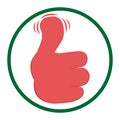 Like icon. thumb up. web icon, finger up, good luck, excellent mark, logo, cool well done, approval appreciation, business icon, Royalty Free Stock Photo