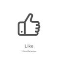 like icon vector from miscellaneous collection. Thin line like outline icon vector illustration. Outline, thin line like icon for