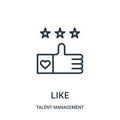 like icon vector from talent management collection. Thin line like outline icon vector illustration