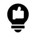 Like idea vector glyph flat icon Royalty Free Stock Photo