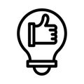 Like idea vector thin line icon Royalty Free Stock Photo
