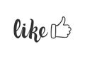 like lettering for social media and blogging. thumbs up. SMM and networking. finger