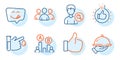 Group, Blood donation and Search people icons set. Like, Like hand and Ab testing signs. Vector