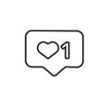 Like line icon instagram vector