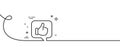 Like line icon. Thumbs up sign. Continuous line with curl. Vector