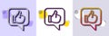 Like line icon. Thumbs up sign. Halftone dotted pattern. Vector Royalty Free Stock Photo