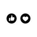 Like and Love Button Icon Vector. Facebook Social Media Icons Royalty Free Stock Photo