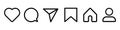 Like, love, heart, repost, comment, share, save, stories user button sign, set social media notification functional icons
