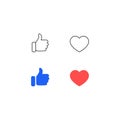 Like and Love Icon Vector of Social Media Royalty Free Stock Photo