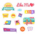 Like Me Social Networks Laptop Sticker Vector