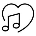 Like music interface icon, outline style