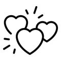 Like network heart icon, outline style Royalty Free Stock Photo