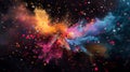 Like paint pouring onto a black canvas these colorful firework effects create a mesmerizing image