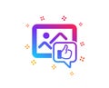 Like photo icon. Thumbs up sign. Vector