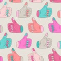 Like pose sign, symbol seamless pattern in muted pastel colors Royalty Free Stock Photo