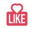 Like button Vector isolated illustration. White background Royalty Free Stock Photo