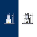 Like, Science, Space  Icons. Flat and Line Filled Icon Set Vector Blue Background Royalty Free Stock Photo
