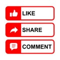 like share comment icons vector