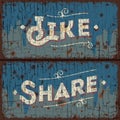 Like, share words - social media concept