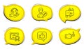 Drag drop, Edit person and Journey path icons set. Like sign. Move, Change user info, Project process. Vector Royalty Free Stock Photo