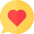 Like social media button in heart form icon vector
