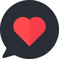Like social media button in heart form icon vector