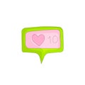 Like in Social Networks, like and heart icons for social media, cartoon fun vector illustration. Heart , like and