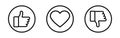 Like. Social vector icons. Heart with like and dislike. Vector illustration