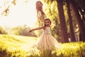 Like spending time with Mommy outside. Little girl. Royalty Free Stock Photo