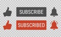 Like, subscribe and ring the bell buttons Royalty Free Stock Photo