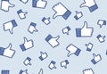 Like symbol thumb up positive background button icon background. Like seamless pattern post template.