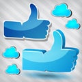 Like symbols with blue clouds Royalty Free Stock Photo