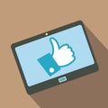 Like tablet flat icon Royalty Free Stock Photo