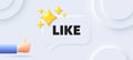 Like tag. Social media message. Neumorphic background. Vector