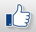 Like and thumb up icon button sticker Royalty Free Stock Photo
