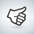 Like thumb up icon, flat design. illustraion isolated on modern background. Royalty Free Stock Photo