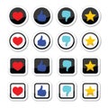 Like thumb up, love, favorite icons set